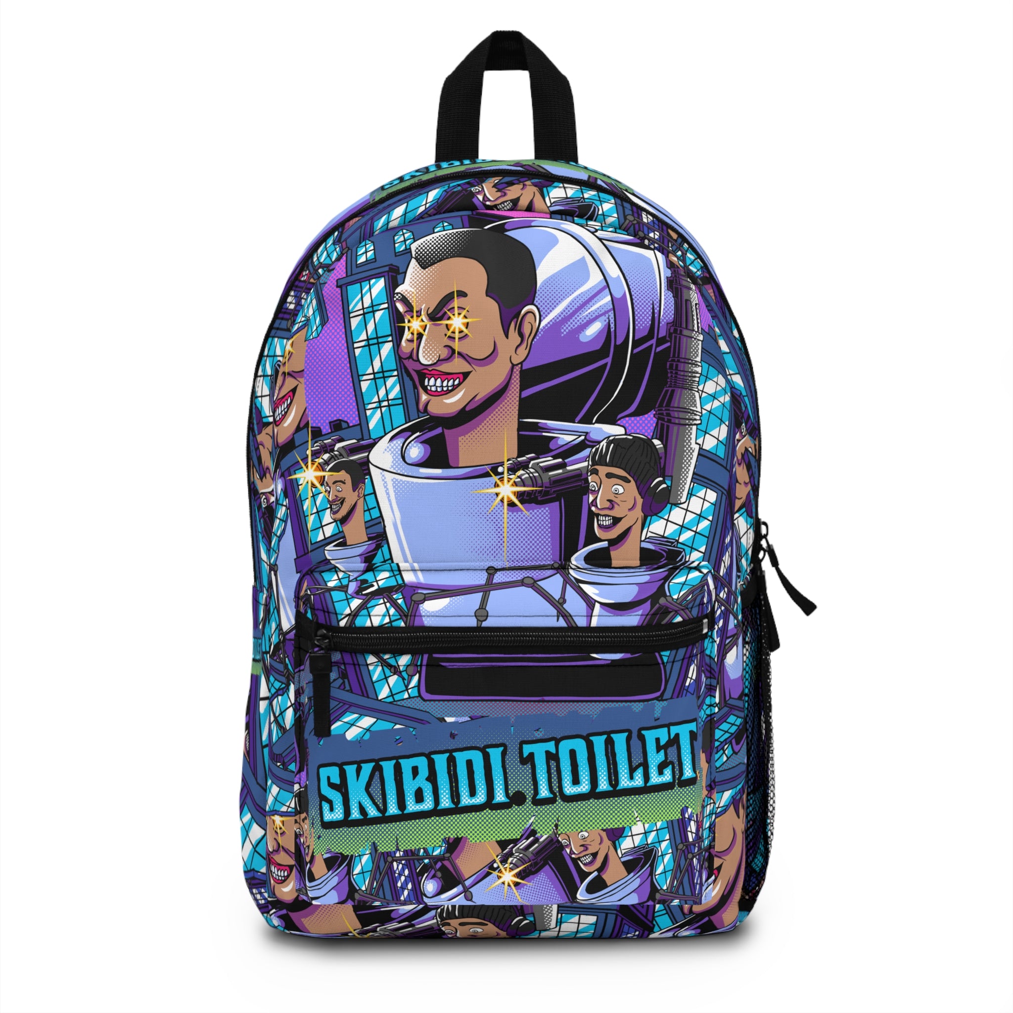 Skibidi toilets Miami-themed backpack, dafuq!?boom!