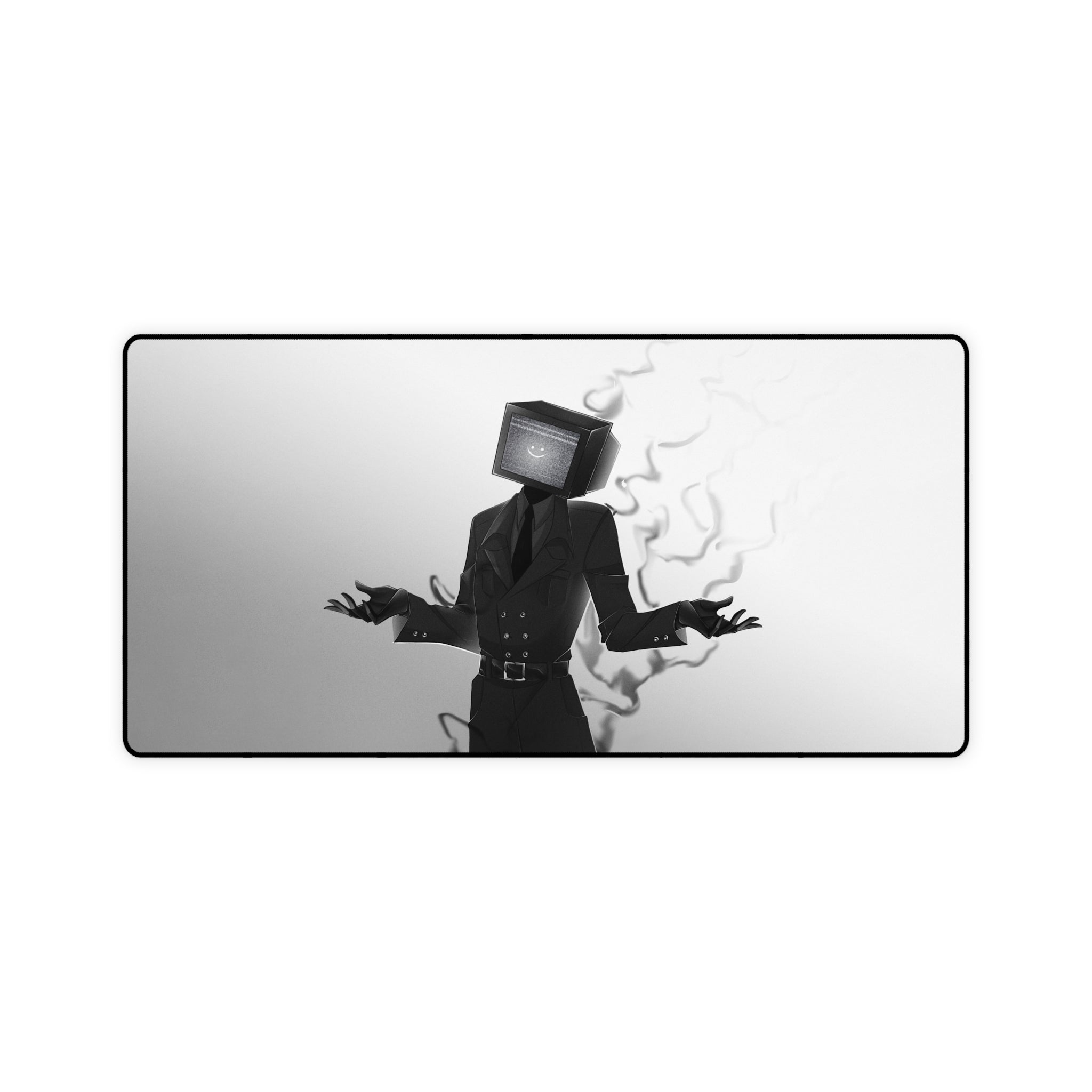 Extra-wide gaming mousepad with gradient smoky TV Man design